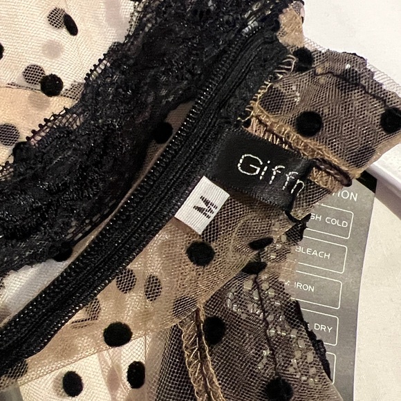 Giffniseti NWT Mesh Polkadot Whimsygoth Witchy Fairy Black Cream FlowyMaxi Dress - Picture 15 of 15